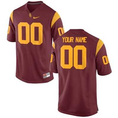 Men%27s USC Trojans Customized Replica Football 2015 Red Jersey